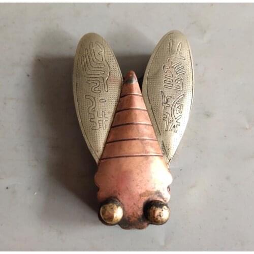 China brass archaize cicada Ink cartridge small crafts statue