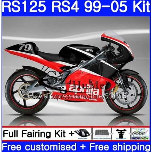 Body For Aprilia RS 125 1999 2000 2001 2002 2003 2005 84NO.1 RS4 RS-125 RSV125 RS125 99 00 01 02 03 04 05 Fairings Glossy black