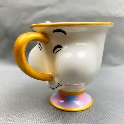Disney Anime Beauty and the Beast Mrs.Potts Mug Kawaii Room Decoration 300ml Mrs.Potts 3D Mug Cup Gifts for Kids