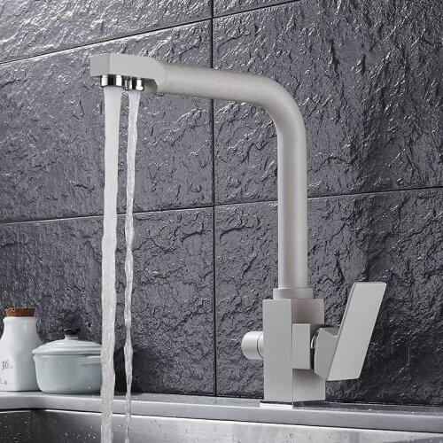Kitchen faucet Quartz stone matte oatmeal hot and cold faucet Water purifier