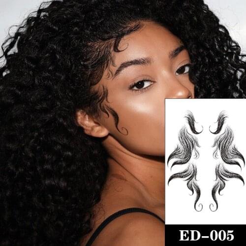 Forehead Hairline Edges Tattoo Sticker Baby Hair Ponytail Styles Temporary Waterproof Tattoos Template Sleek Bangs Posted Tatoos