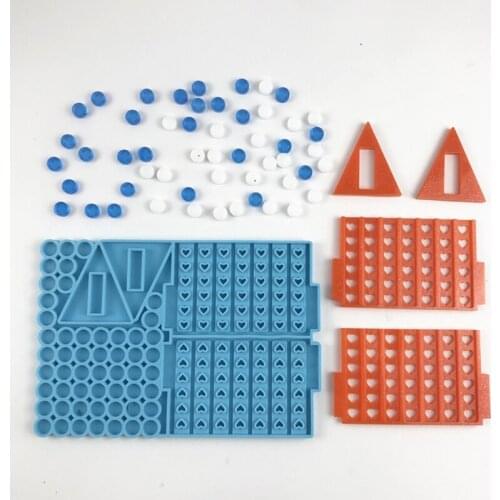 Love Heart Four Chess Battle Competitive Game Toy Epoxy Resin Mold DIY Craft Silicone Mould for Jewelry Casting