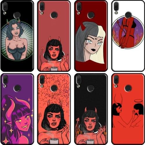 Cute Sexy Girl Devil Soft For Huawei Y7A Y6P Y5P 2020 Y3 II Y9 Y7 Y5 Y6 Prime 2018 2017 2019 Nova 3i 5T Case