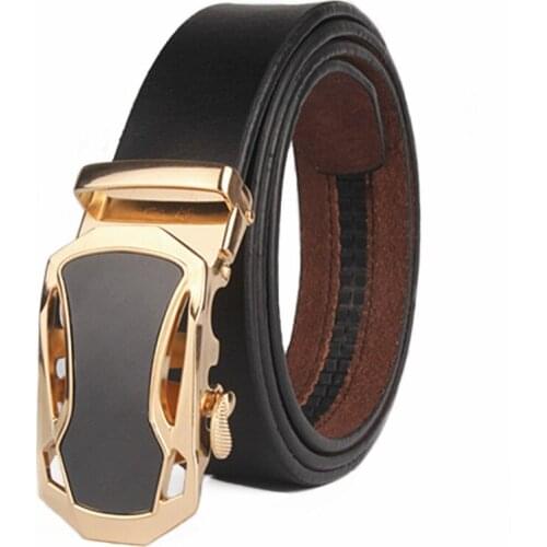 LGFD19810 fashion design men automatic ratchet buckle fleece suede leather belt