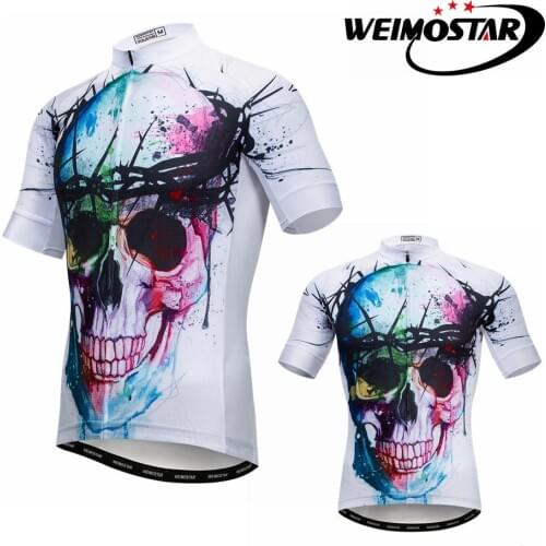 2018 Men Weimostar Summer Cycling Jersey tops Shirt Skull Color sports Ropa ciclismo mtb Bike Jersey Bicycle Clothing