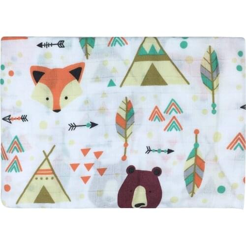 Bamboo Cotton Soft Baby Swaddle Flower Pattern Muslin Wrap Infant Baby Bedding Muslin Baby Blanket For Newborn