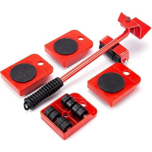 360 Degree Furniture Mover Tools Set 4 Wheeled Mover Roller With Wheel Bar Moving Device Tool