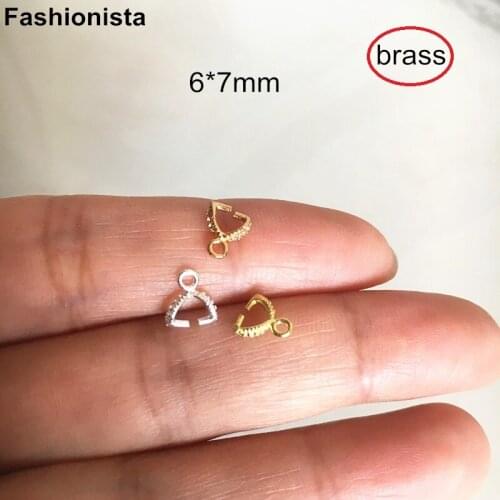Wholesale 50 pcs Triangle Beads Clasp-hooks Brass Metal Buckle Jewelry Supplies 6*7mm Raw Brass Gold Silver-color -Free Shipping