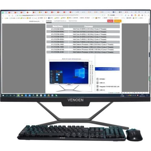 All in One PC Intel Core i7 6500U ddr4 RAM 23.8 Inch monitor office Desktop computer with Keyboard Mouse