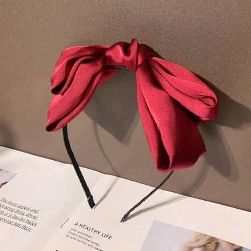 Women Big Bow Headband Lady Solid Color Hair Accessories Girl Cute Hairbands