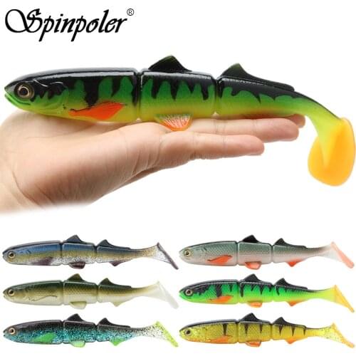 Spinpoler 25g/58g Shad Jointed Perch Pike Fishing Lures Soft Baitfish Bait Sinking SwimBait Crankbait Soft Bait Fishing tackle