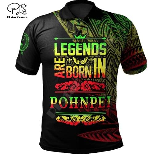 PLstar Cosmos Pohnpei Polynesian Culture Tribe Art Island Tattoo 3DPrint Men/Women Summer Polo Shirts Streetwear Short Sleeve A4