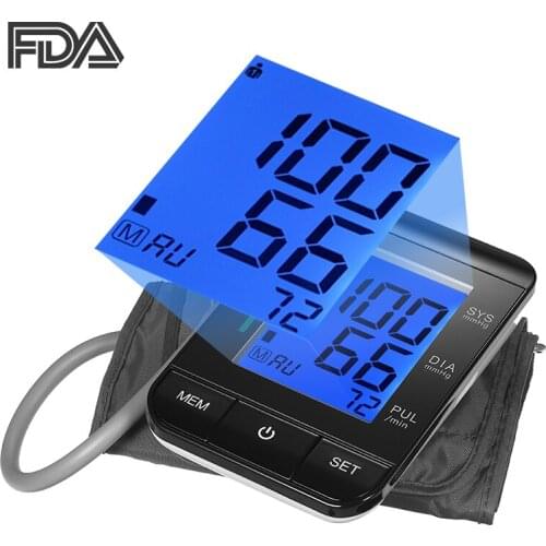 Digital Blood Pressure Monitor Automatic Sphygmomanometer Upper Arm Blood Pressure Meter Tonometer Pulse Heart Beat Rate Meter
