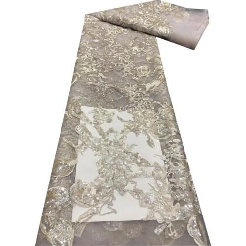 SJ Lace Nigerian Sequins Lace Fabrics 2021 High Quality Lace French Lace Fabric Embroidered African Lace Fabric For Sew xb3-82