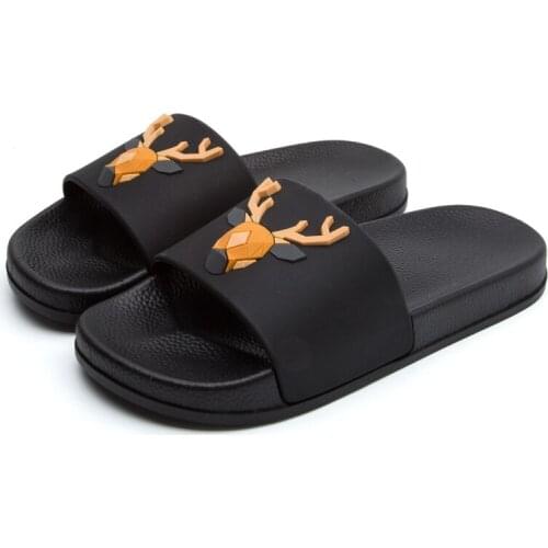 Women 5d Cartoon Deer Slide Sandals Summer Slippers Slides Flats Beach Slides Home Slippers Slip On Bothe Sandals Women Shoes