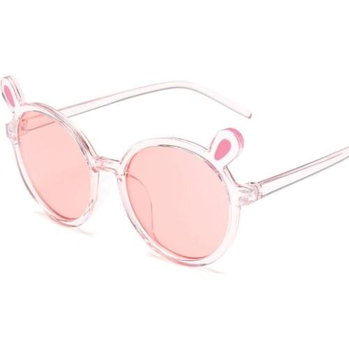 Kids Children Sunglasses Cartoon Lovely Bear Shape Cute Shades Frame Baby Girls Boy Sun Glasses Round Street Beat Eyeglasses