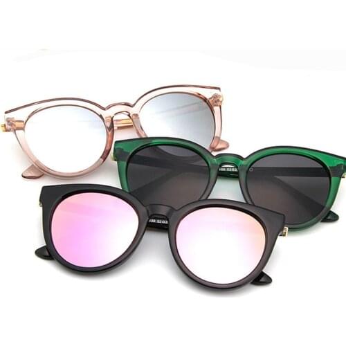 Cool Cat Eye Women Lady Driving Outdoor Sports Travel Sunglasses Sun Glasses Metal glasses New Trendy Tinted Color Vintage Shape