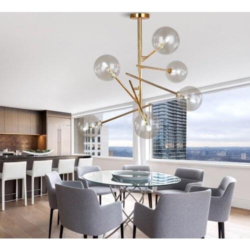 Modern personality magic beans glass pendant lamp designers tree branches glass balls Hanging lamp Modern light fixture