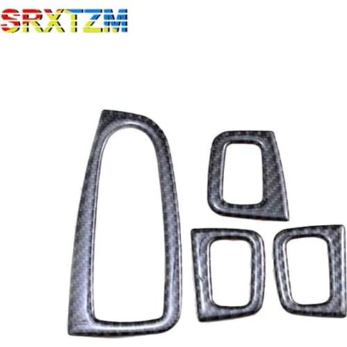 SRXTZM Window Control Panel Glass Lift Switch Cover Protector Trim Interior Sticker Carbon Fiber For Benz C GLC C180 C200 C260