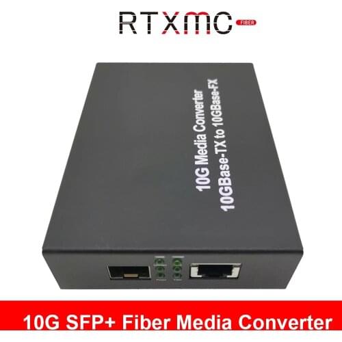 10G Super Strong SFP+ Media Converter 10G Base-T Ethernet Switch RJ45 to Optical Fiber Optic Transceiver Optical Convert FTTH