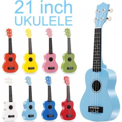 21 Inch Ukulele Soprano Carbon Fiber Colorful Acoustic 4 Strings Hawaii Guitar Instrument for Children and Music Beginner
