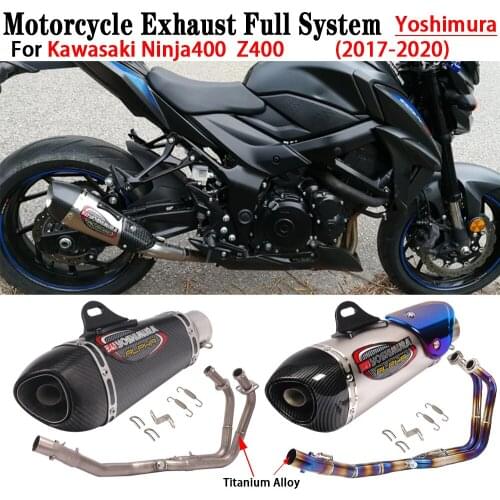 Yoshimura Titanium Alloy Motorcycle Exhaust Full System Front Middle Link Pipe Modify Muffler Escape Moto For Kawasaki Ninja400