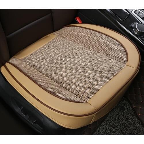 3D Driver Seat Cushion Car Chair Pad Flax Leather Front Car Seat Cover Auto Seat Protector Breathable Interior Accessories