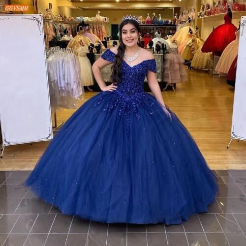 Royal Blue Evening Dresses Women Party Lace Up Appliqued Beaded Ball Gown Gala Formal Dress Long Custom Made 2020 Robe De Soiree