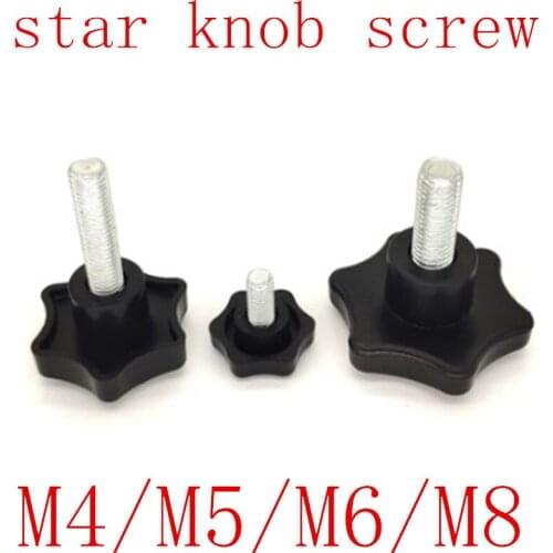 1pc-5pcs knob screw M4 M5 M6 M8 Bakelite Hand Tighten Screw Handle Star Hand Knob Tightening Screw