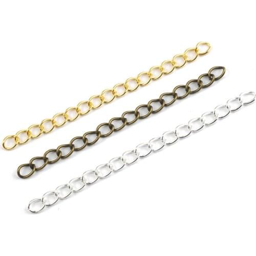 100pcs 5 Colors Extended Chains Tail Extender Jewelry Findings Connector For Jewelry Making Necklace Bracelet Accessories Diy