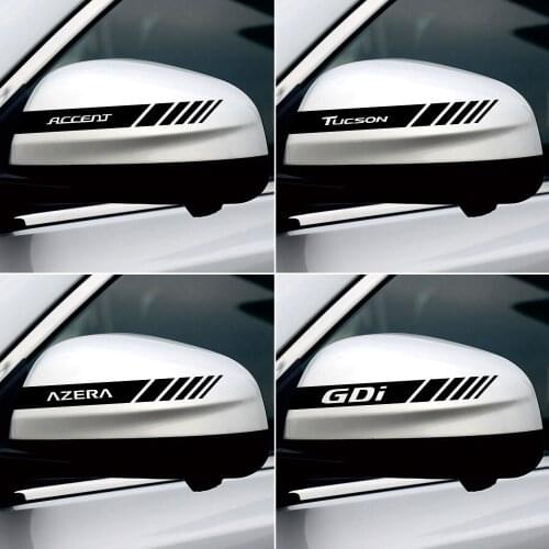 2PCS Car Rearview Mirror Stickers Auto Body Decor Decal For Hyundai Accent Elantra Tucson Solaris Sonata Santafe etc Accessories