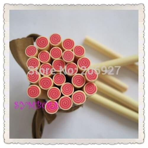 5pcs M-06 5mm Cute Cake Cane Fancy Nail Art Polymer Clay Cane Nail Art Decoration
