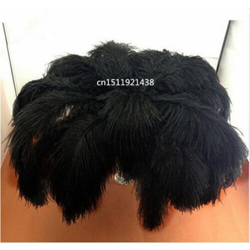 Wholesale and retail high quality 50 pieces / more black ostrich feathers 35-40 cm, dini jewelry accessories / their own color