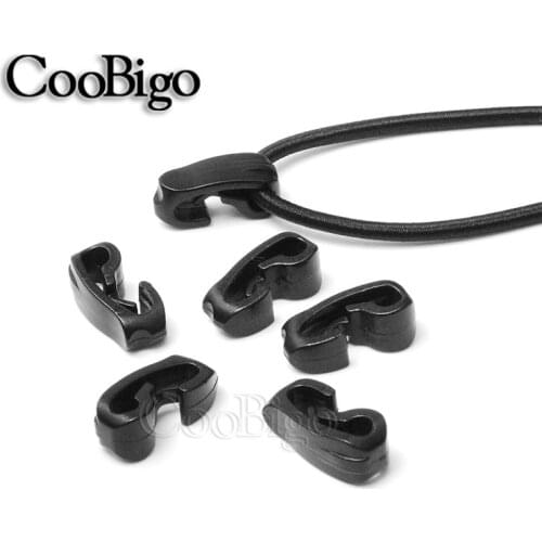 50pcs Plastic 20x8mm Snap Hook For Elastic Rope Cord Bungee Ties Outdoor Backpack External Strapping Bag Parts Accessories