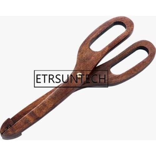 50pcs Fruit Food Tongs Toaster Kitchen Utensils Clamp Bread Clip Dessert Scissor Shaped Cake Wooden