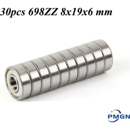 PMGN 30pcs ABEC-5 698ZZ 698 zz 698-2Z 698-Z 8x19x6 mm High quality Bearings deep groove ball bearing 698ZZ NEW