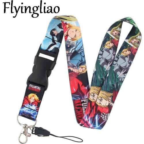 Fullmetal Alchemist Neck Keychain Necklace Webbings Ribbons Anime Cartoon Neck Strap Lanyard ID badge Holder Keychain Lanyards
