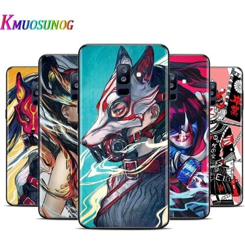 Anime girl samurai For Samsung Galaxy A9 A8 Star A8S A7 A6 A6S A5 A3 Plus 2018 2017 2016 A750 Black Phone Case