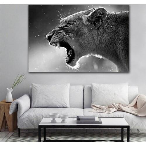 Cougar Wall Picture Art Wild Beast Canvas Painting Black and White Wall Canvas Print For Living Room Poster Decoration