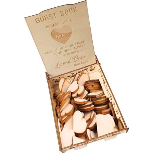 Wooden Heart Shape Pieces Holder Box Wedding Sign a Heart Drop Box Message Box Love Wedding Gift Guest Book