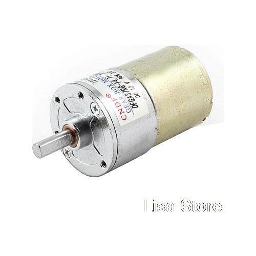 12V 300RPM 2 Pin Connector Speed Reduce DC Gearbox Motor Silver Tone