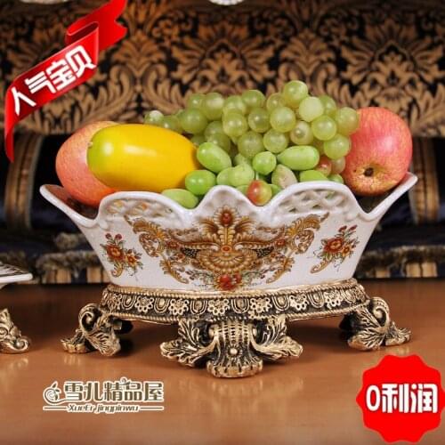 Echocardiography retro painted ceramic seckill fruit plate disc set fruit plate large ashtray Miaojin ivory porcelain bowl