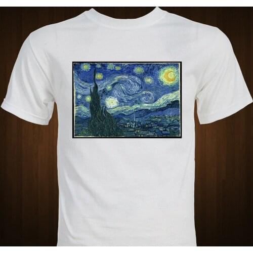 Van Gogh Starry Night Famous Impressionist Art T-Shirt Newest MenS Funny Fashion Classic Band Shirts harajuku tees