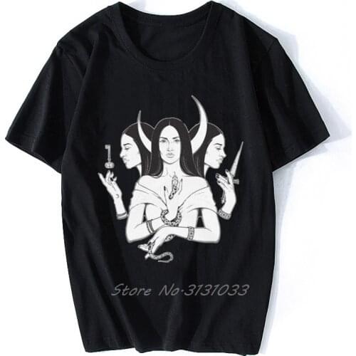 Triple Lunar Goddess Hecate Unisex T Shirt. Wicca Spirit Witchcraft Ritual Mythology Triple Moon