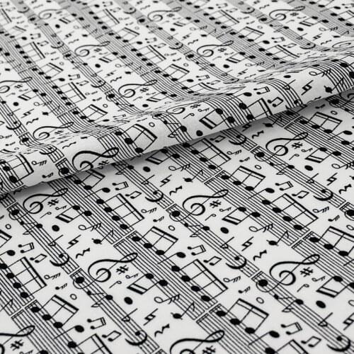 Musical note cotton fabric for dress платье tissus au mètre telas por metro sewing ткань для шитья vestidos coton ткани tecido