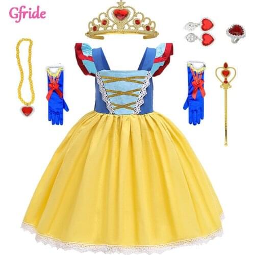 Baby Girl Cotton Snow Queen Cosplay Dresses for Girls Halloween Party Princess Dress Childrens Christmas Dress Infant Clothing