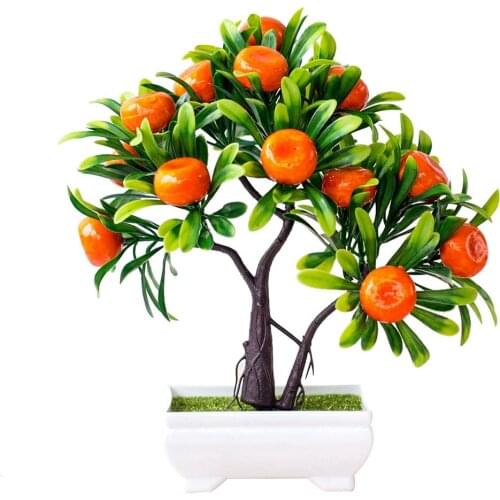1Pc Artificial Fruit Orange Tree Bonsai Home Office Garden Desktop Pot Plants Party Decor For Hotel Garden Wedding Decoration