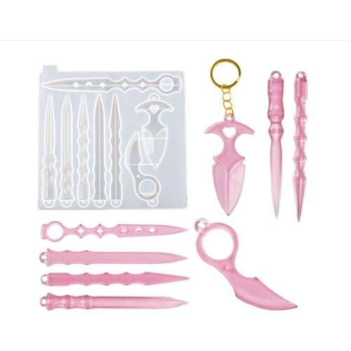 Dagger DIY UV Resin Jewelry Molds Handcraft Epoxy Jewelry Tools Magic Wand Silicone Keychain Resin Tools