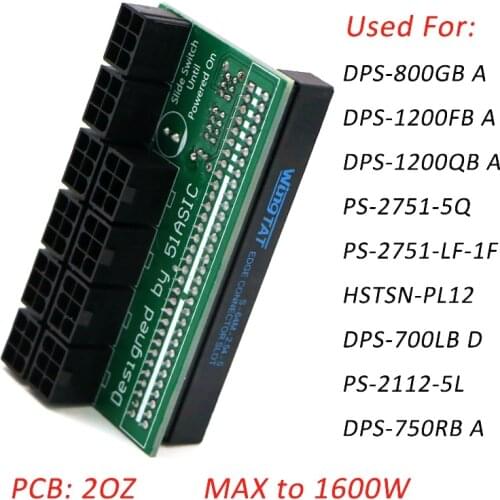 PCI-E 6Pin Power Supply Server Breakout Board with 10x 6Pin Port for Mining