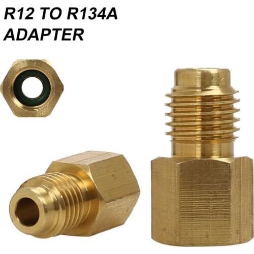 R12 To R134a R134a To R12 Adapter Kit 1/4 Female Flare 1/2 Acme Male Auto Car Air Conditioner Refrigerant Adapter Safety Valve